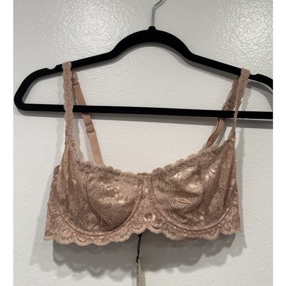 Cosabella Never Say Never Lace Balconette Bra Size 32C Underwire Mandorla - Picture 1 of 7